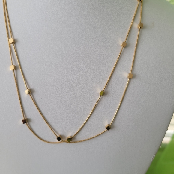 18k Gold 2 in 1 Cube Necklace - Picture 3 of 5